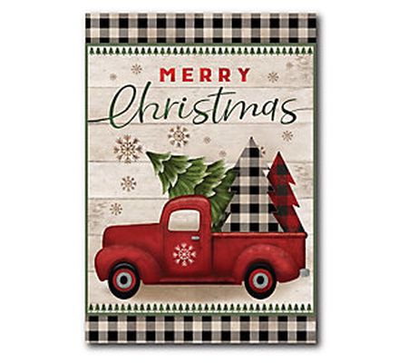 Courtside Market Red Truck Merry Christmas 12x1 8 Canvas Art