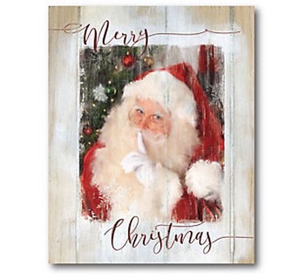 Courtside Market Santa Merry Christmas 20x24 Ca nvas