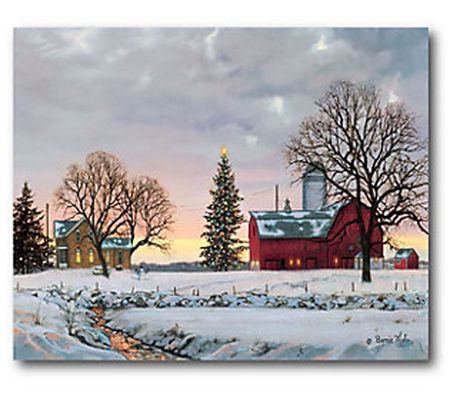 Courtside Market Snowy Sunset At The Farm 16x20 Canvas