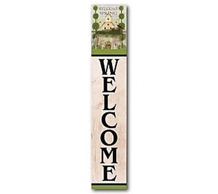 Courtside Market Welcome Spring 7" x 40" Porch Sign