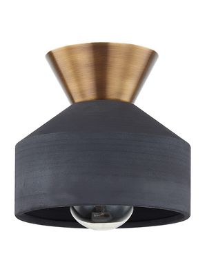 Covina Single-Light Flush Mount - Patina Brass - Size Small