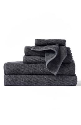 Coyuchi Air Weight® 6-Piece Organic Cotton Bath Towel, Hand Towel & Washcloth Set in Shadow 