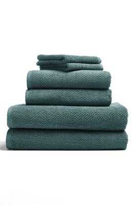 Coyuchi Air Weight® Organic Cotton Guest Towel in Deep Dusty Aqua