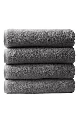 Coyuchi Cloud Loom 4-Piece Organic Cotton Bath Towel Set in Slate