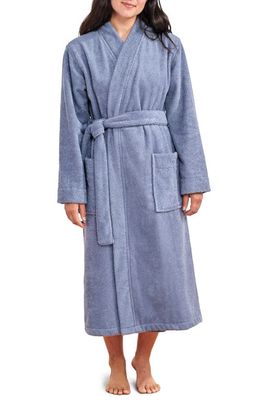 Coyuchi Gender Inclusive Air Weight Organic Cotton Robe in French Blue