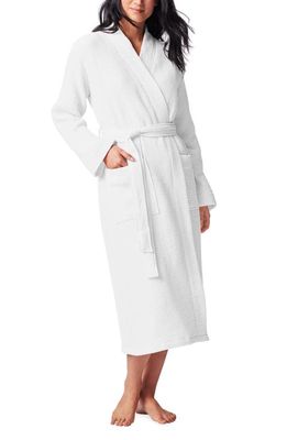 Coyuchi Gender Inclusive Waffle Weave Organic Cotton Robe in Alpine White
