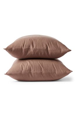 Coyuchi Relaxed Set of 2 Organic Linen Pillowcases in Redwood