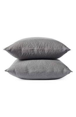 Coyuchi Relaxed Set of 2 Organic Linen Pillowcases in Slate