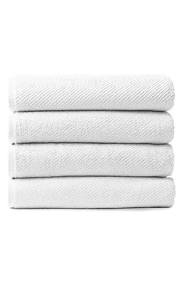 Coyuchi Set of 4 Air Weight Organic Cotton Towels in Alpine White