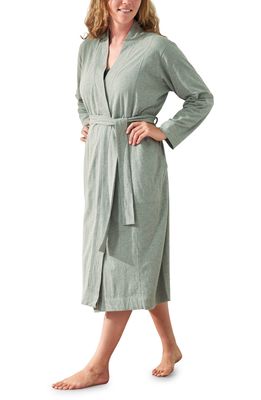 Coyuchi Solstice Organic Cotton Jersey Relaxed Robe in Gray Heather