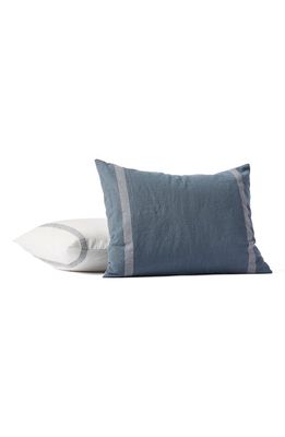 Coyuchi Sonoma Organic Cotton Pillow Sham in Aqua W/Undyed Stripe