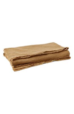 Coyuchi Topanga Organic Cotton Matelassé Throw Blanket in Hazel