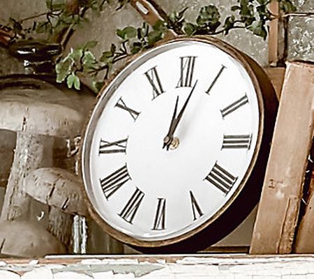 Cozy Cottage by Liz Marie Large Brass Table Clock