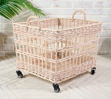 Cozy Cottage by Liz Marie Willow Storage Basket with Wheels