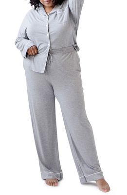 Cozy Earth Long Sleeve Knit Pajamas in Grey 