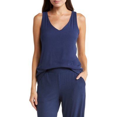 Cozy Earth Scoop Neck Pajama Top in Navy