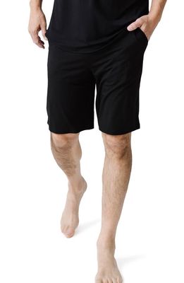 Cozy Earth Stretch Lounge Shorts in Black 