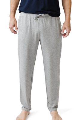 Cozy Earth Tie Waist Stretch Knit Pajama Pants in Heather Grey 