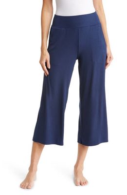 Cozy Earth Wide Leg Rib Pajama Pants in Navy 