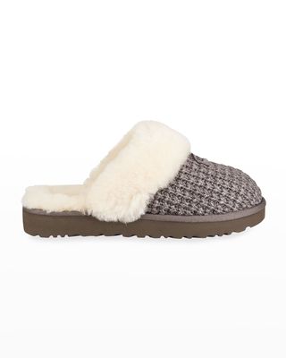 Cozy Knit Shearling Slippers
