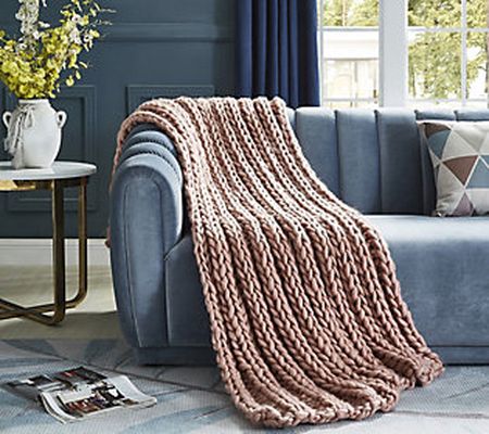 Cozy Tyme Yolly 40"x60" Channel Knit Throw by I nspired Home