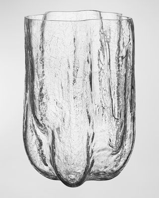Crackle Clear Vase, XL