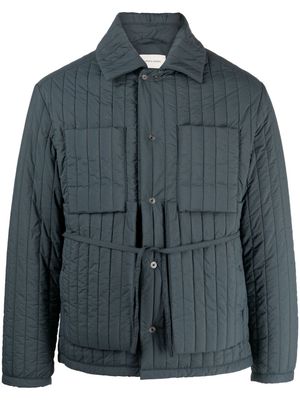Craig Green belted quilted shirt jacket - Blue