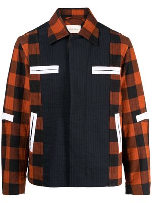 Craig Green check-pattern cotton jacket - Blue