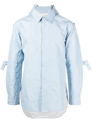 Craig Green crinkled long-sleeve shirt - Blue