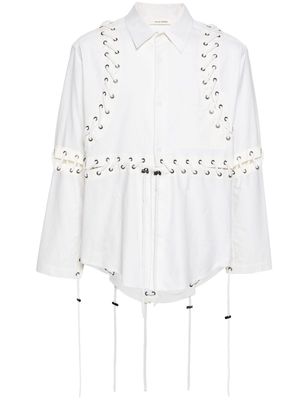 Craig Green Deconstructed Laced cotton shirt - White