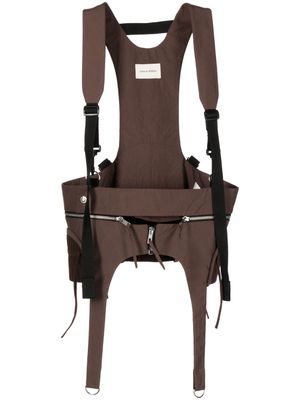Craig Green decorative-zip detailing harness - Brown