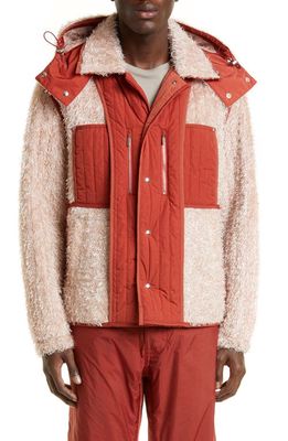 Craig Green Fluffy Reversible Worker Jacket in Red/Pink