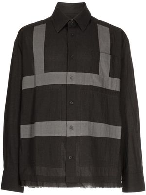 Craig Green geometric-panelled cotton shirt - Black