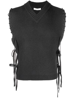 Craig Green lace-up detail knitted vest - Grey