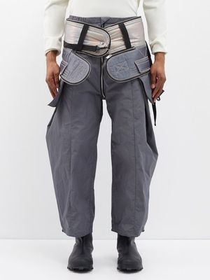 Craig Green - Layered-waistband Packable Nylon Trousers - Mens - Grey