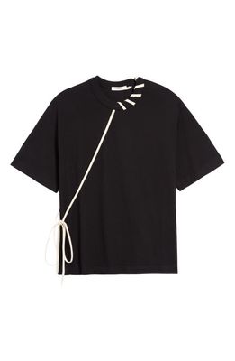Craig Green Men's Laced-Up T-Shirt in Black/Cream