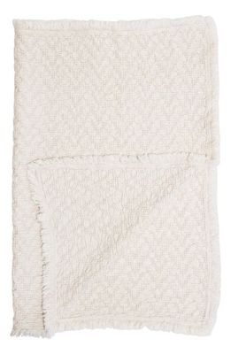 Crane Air Oatmeal Boho Cotton Jacquard Baby Blanket in Cream