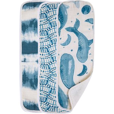 CRANE BABY 3-Pack Cotton Baby Burp Cloth Set in Blue/White 