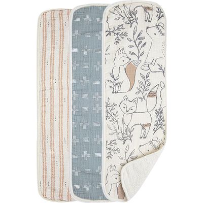 CRANE BABY 3-Pack Cotton Baby Burp Cloth Set in Multi 