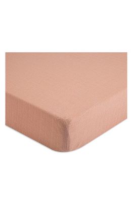 CRANE BABY Cotton Muslin Fitted Crib Sheet in Copper 