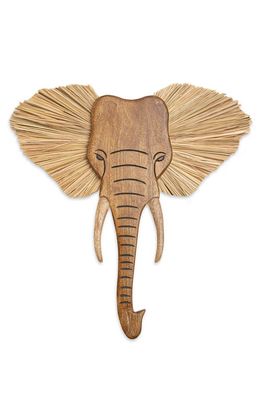 CRANE BABY Elephant Wooden Wall Decor in Brown