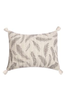 CRANE BABY Feather Jacquard Accent Pillow in Grey/White