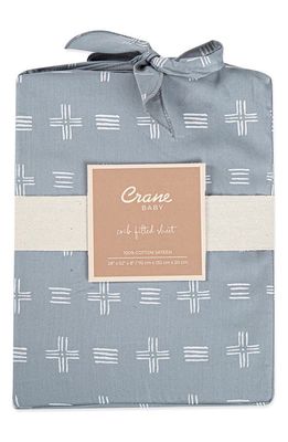 CRANE BABY Fitted Crib Sheet in Blue/white