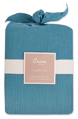 CRANE BABY Fitted Crib Sheet in Blue