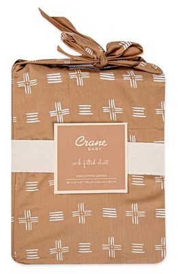 CRANE BABY Fitted Crib Sheet in Copper Dash