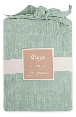 CRANE BABY Fitted Crib Sheet in Green