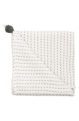 CRANE BABY Luxe Cotton Baby Blanket in White 