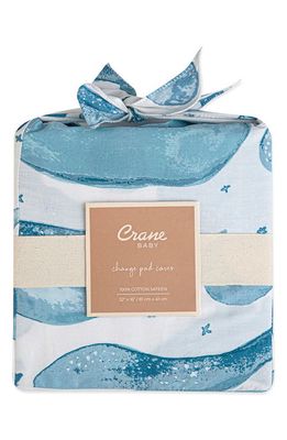 CRANE BABY Quilted Changing Pad Cover in Blue/White
