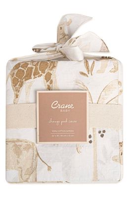 CRANE BABY Quilted Changing Pad Cover in Brown/White