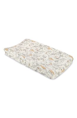 CRANE BABY Quilted Changing Pad Cover in White/Grey